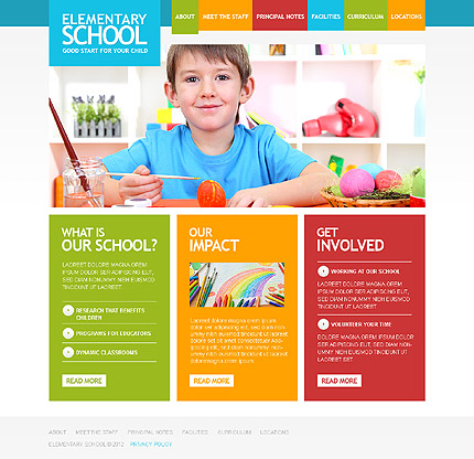 Primary School Responsive Website Template Desktop Layout 