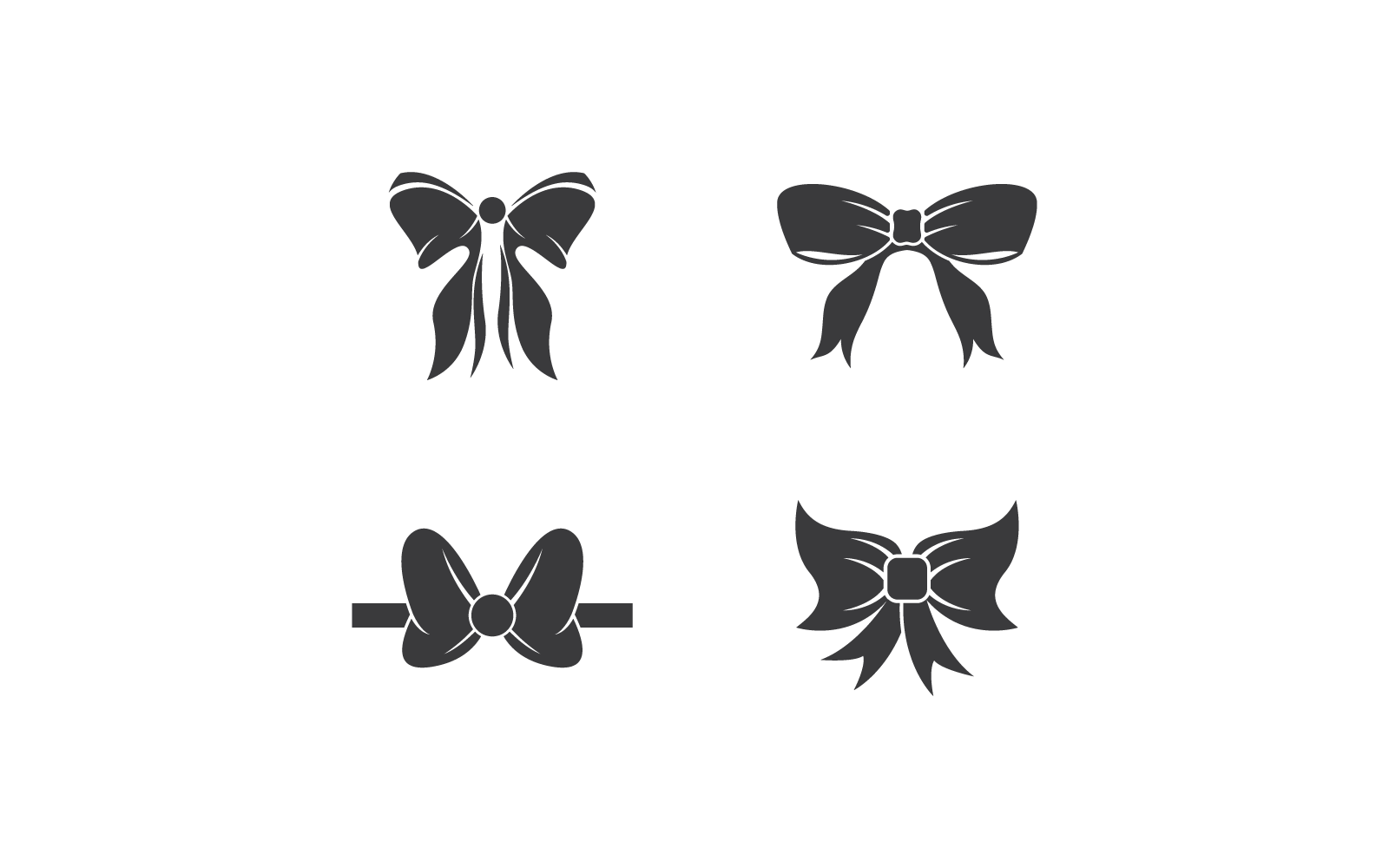 Bow tie illustration icon vector flat design Logo Template