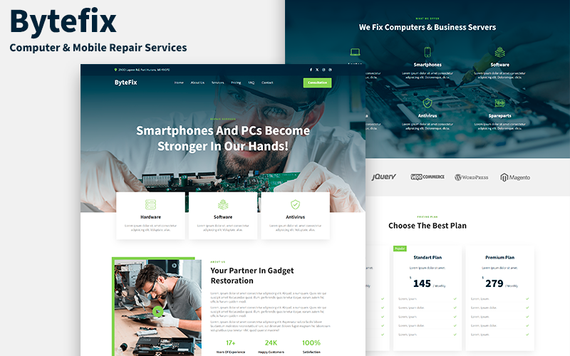 Bytefix - Computer & Mobile Repair Services HTML5 Landing Page Landing Page Template