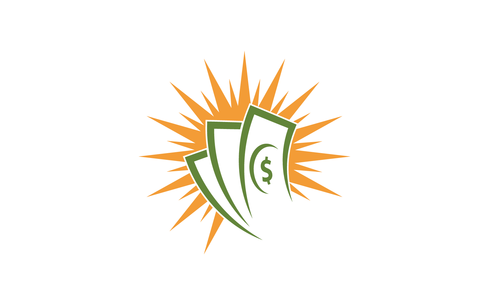 Dinero dólar vector logo icono ilustración diseño plano