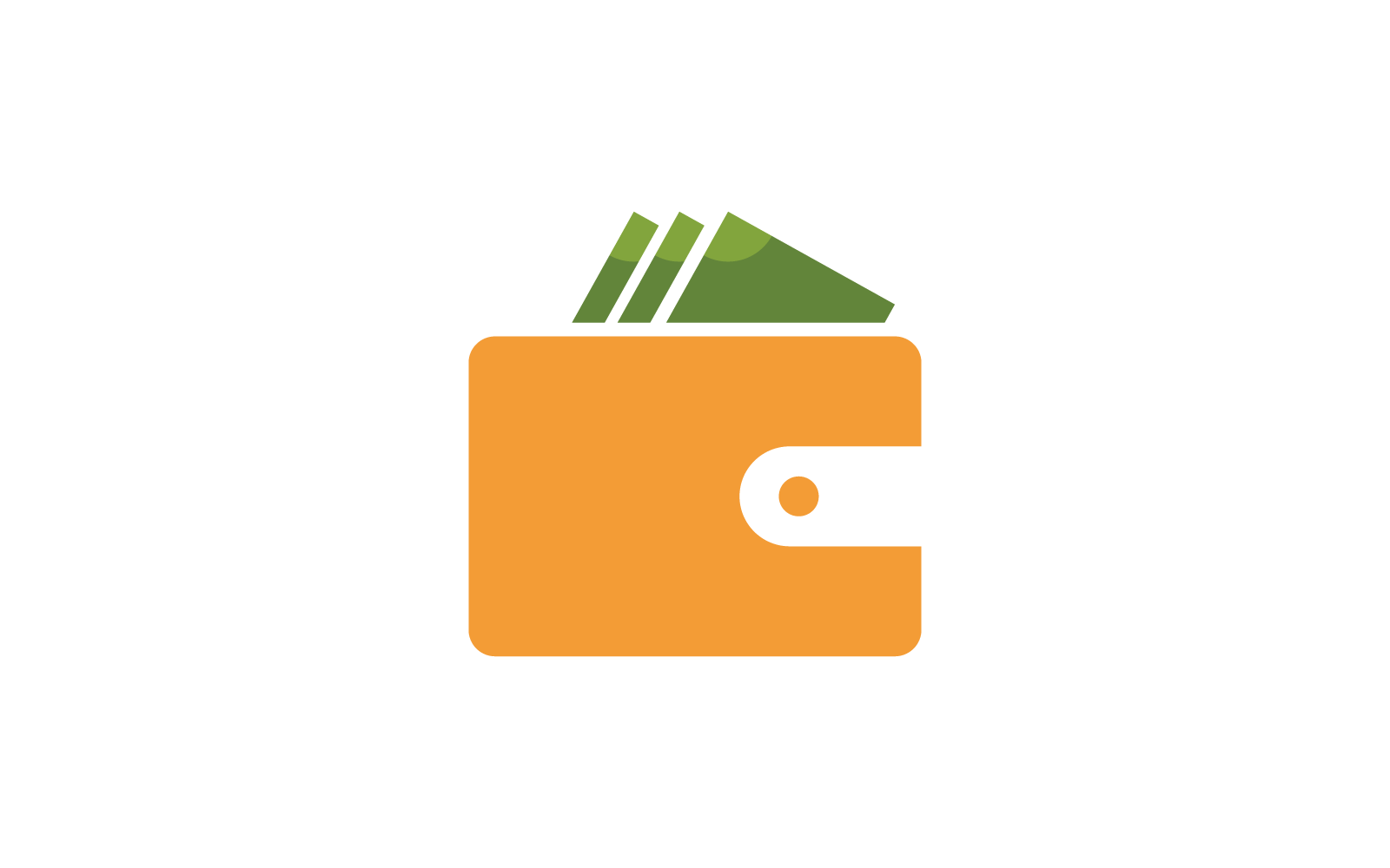 Diseño plano del vector del logotipo de la cartera, pasos 10
