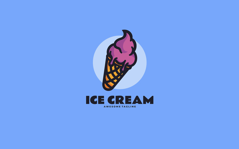 Ice Cream Simple Mascot Logo 3 Logo Template