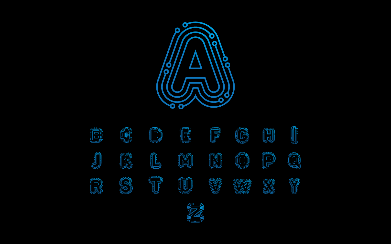 litera początkowa technologia obwodów ilustracja logo szablon wektora