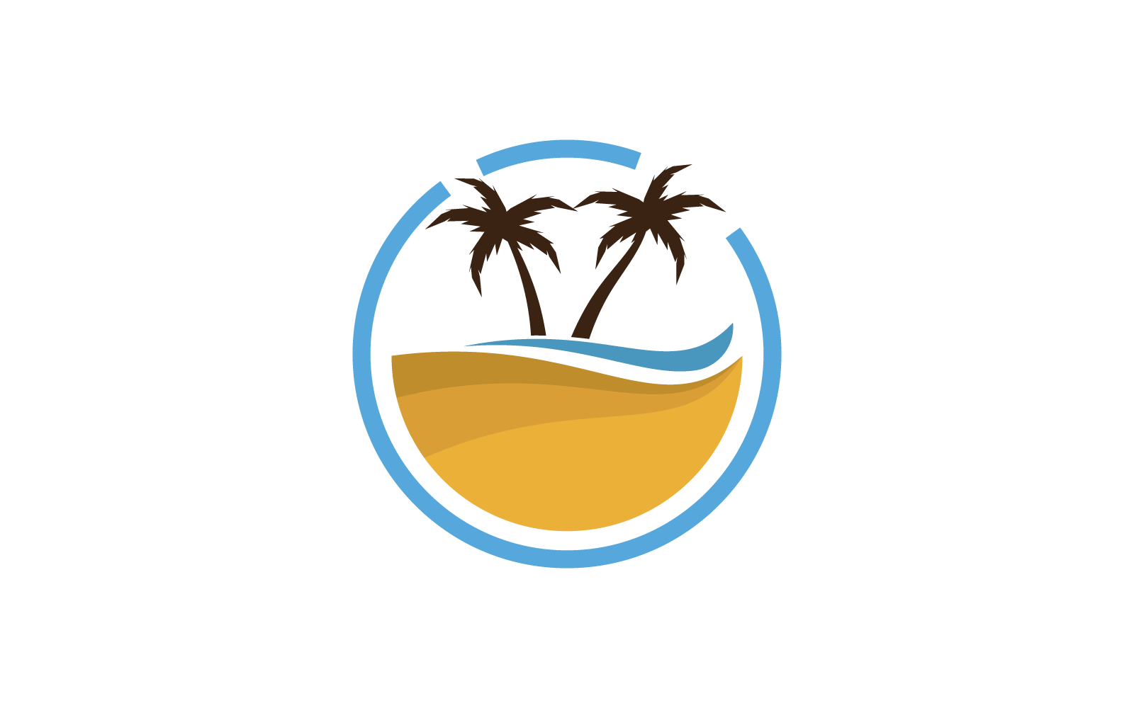 Palm tree leaf  illustration logo template flat design