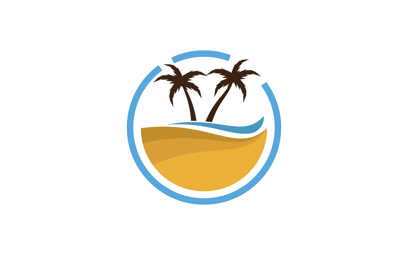 Palm tree leaf illustration logo template flat design