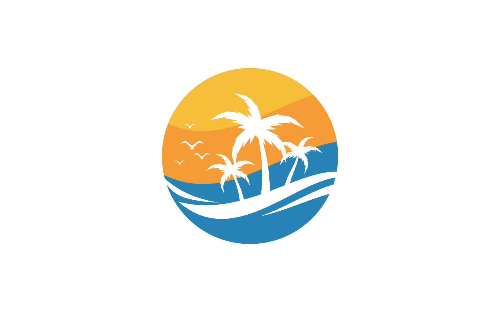 Palm tree leaf illustration logo template vector template