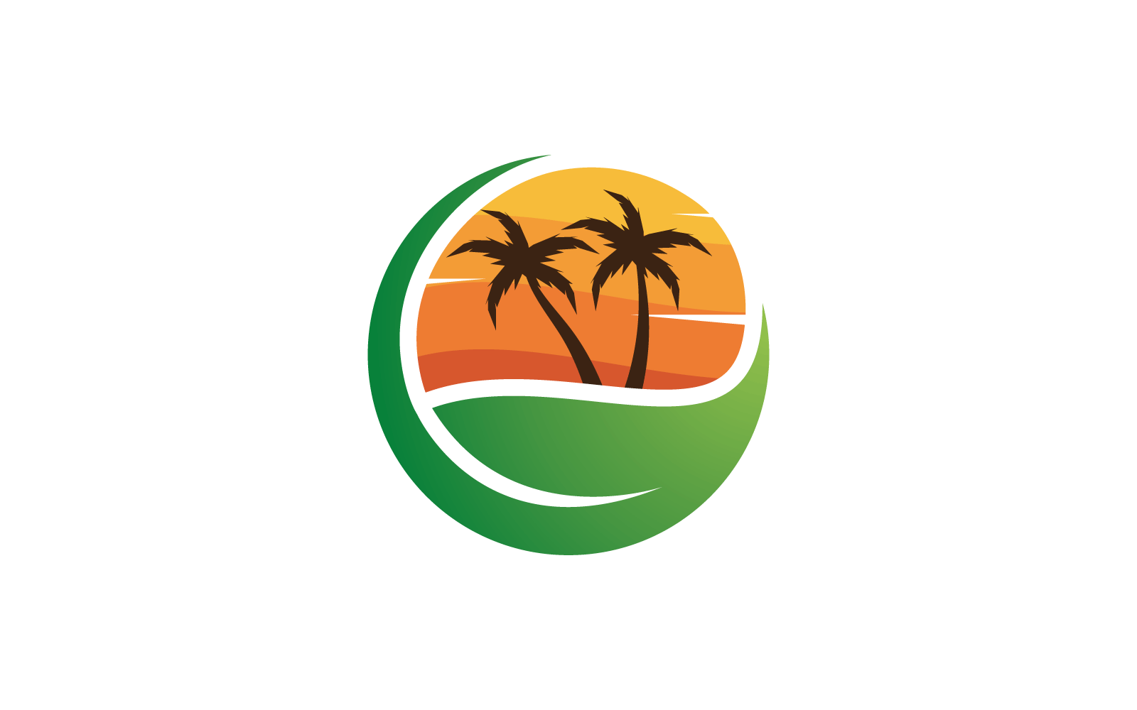 Palm tree leaf illustration logo template