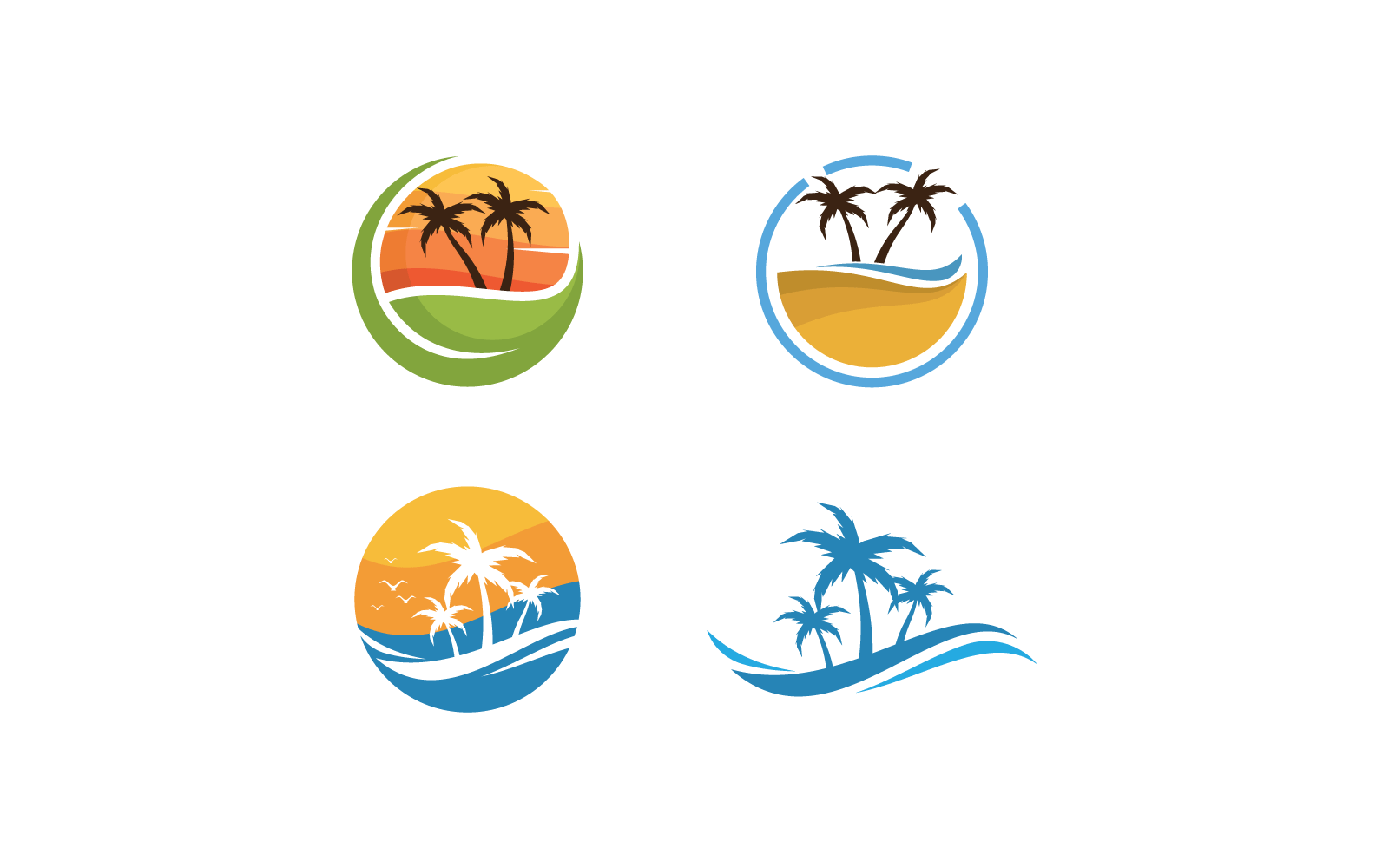 Palm tree leaf illustration logo vector flat design