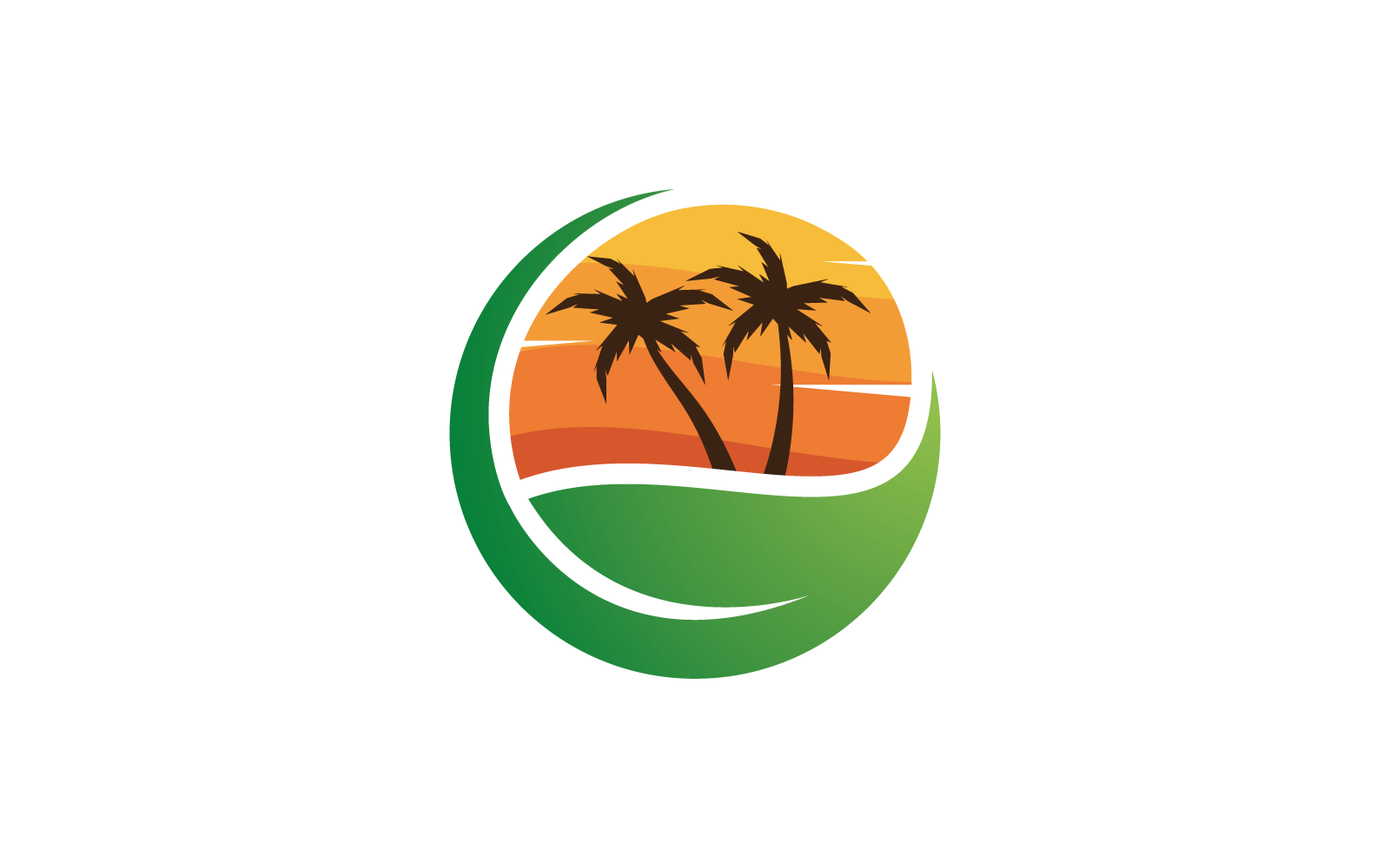 Szablon logo ilustracja liść palmy