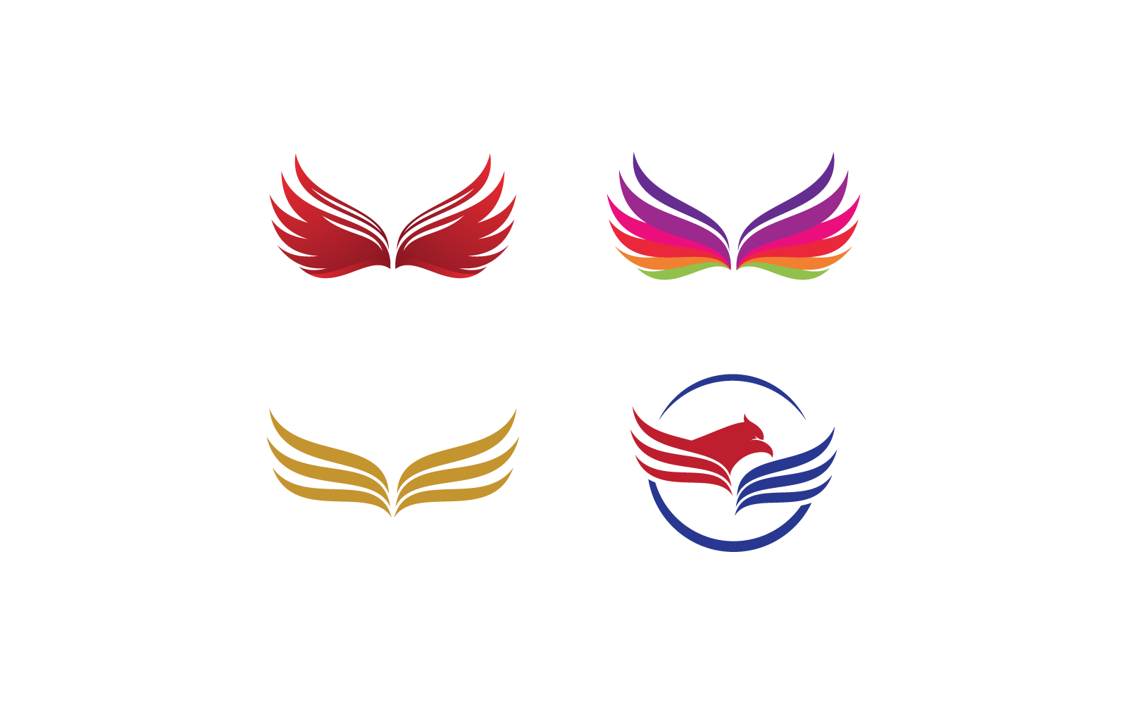 Wing illustration logo template vector design