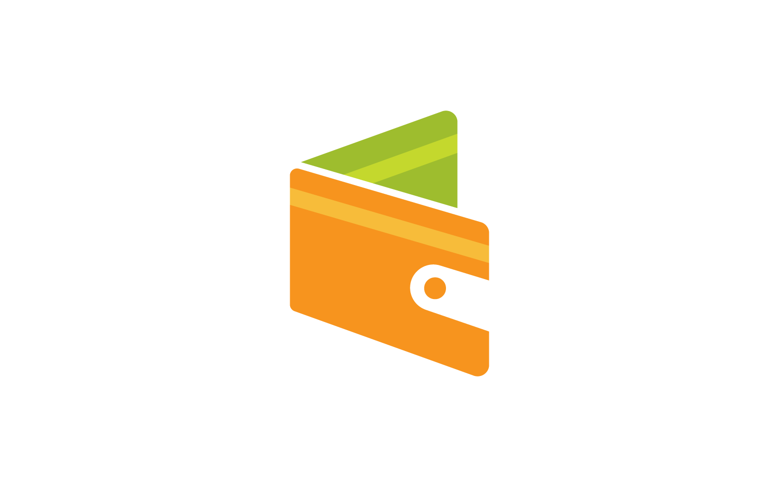 Portemonnee logo vector plat ontwerp