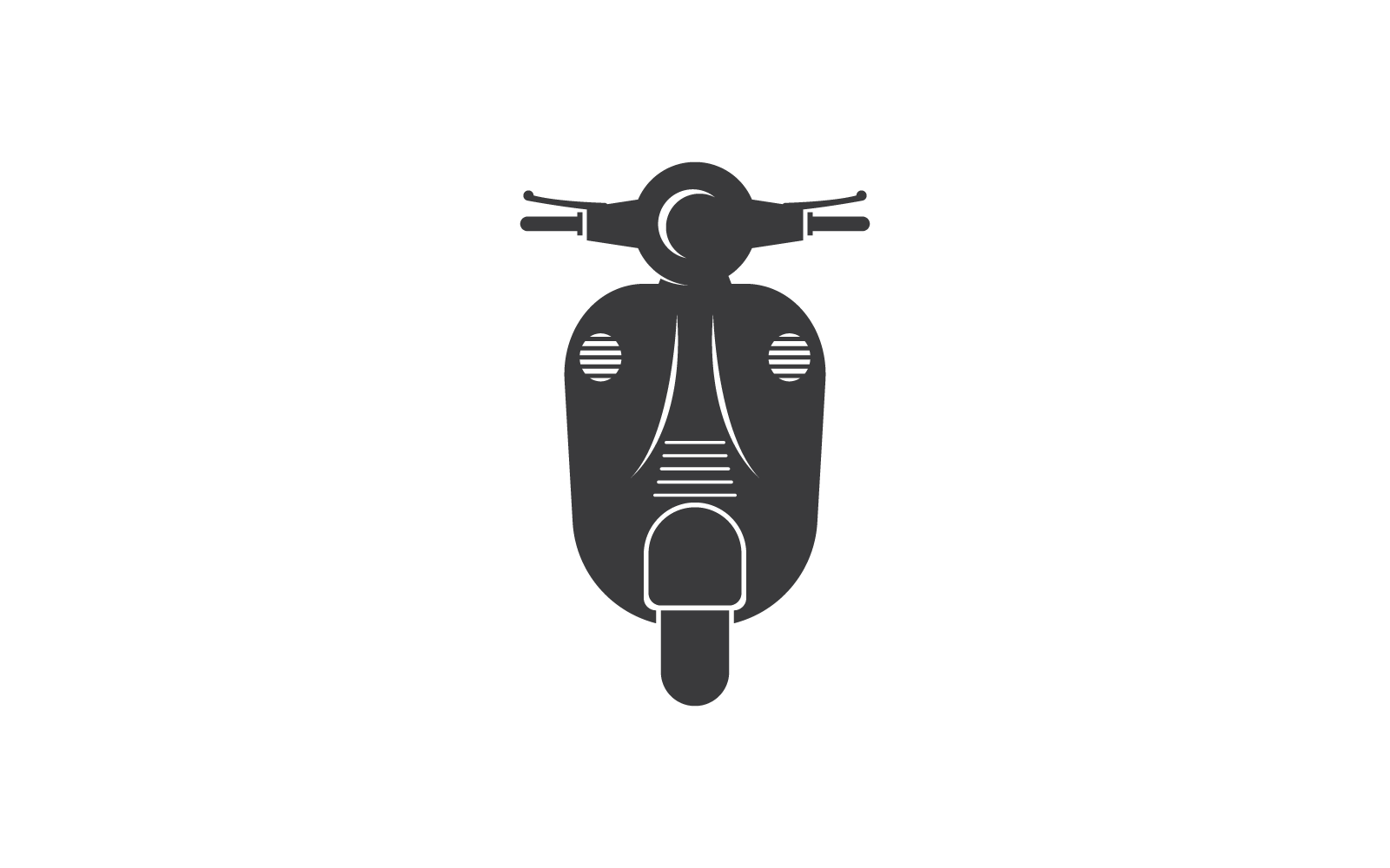 Diseño plano vectorial del logotipo de scooter, pasos 10