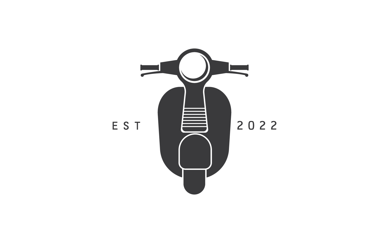Scooter-logo vector plat ontwerp