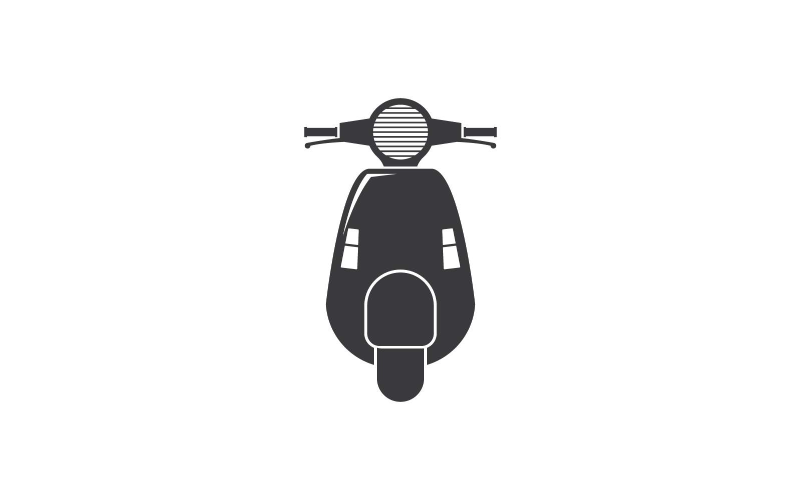 Diseño plano del vector del icono del logotipo de la vespa