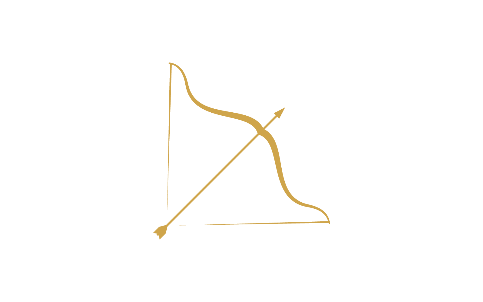 Diseño plano de plantilla vectorial de logotipo de tiro con arco