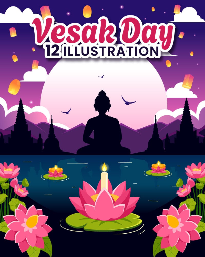 Kit Graphique #394495 Buddha Vesak Divers Modles Web - Logo template Preview