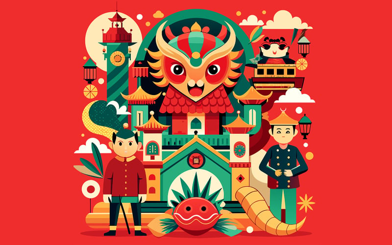 Chinese New Year Unique Vector Design 17 Vector Graphic