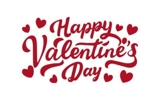 Hand drawn Happy Valentine's Day lettering, Free Valentine theme with words and hearts illustration
