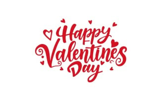 Happy Valentine's Day greeting card template with red heart on white background - Free