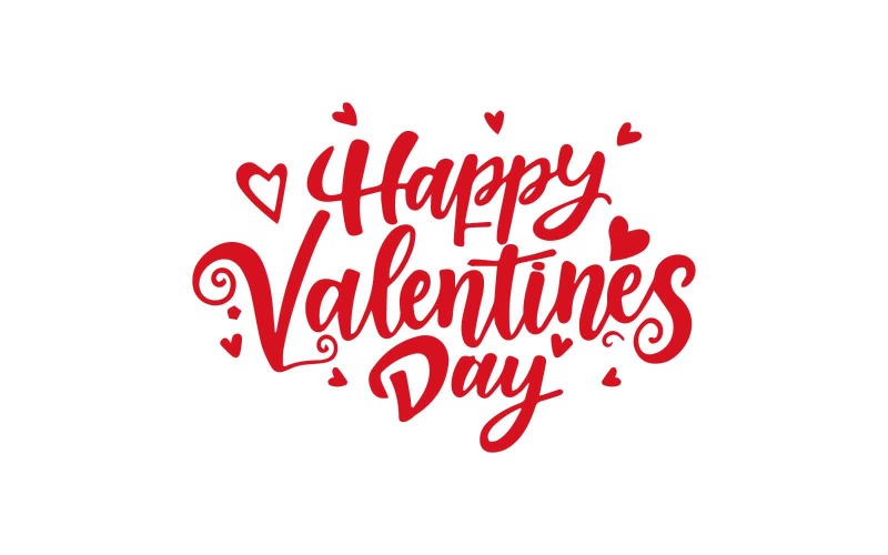 Happy Valentine's Day greeting card template with red heart on white background - Free Vector Graphic