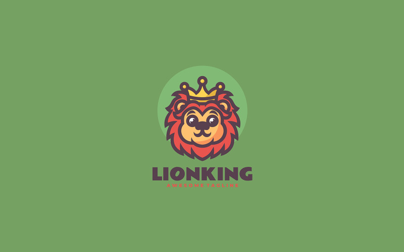 Lion King Mascot Cartoon Logo Logo Template