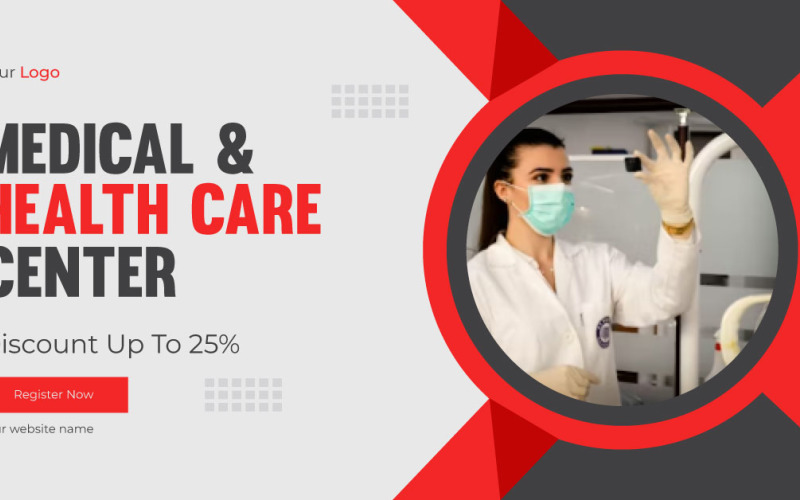 Medical and Health Care Editable Social Media Cover Design Template