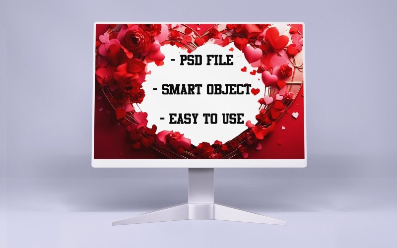 Mockup Of A Heart For Valentine PSD Smart Object Product Mockup