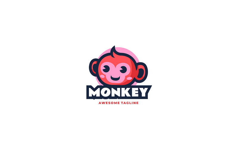 Monkey Simple Mascot Logo 4 Logo Template