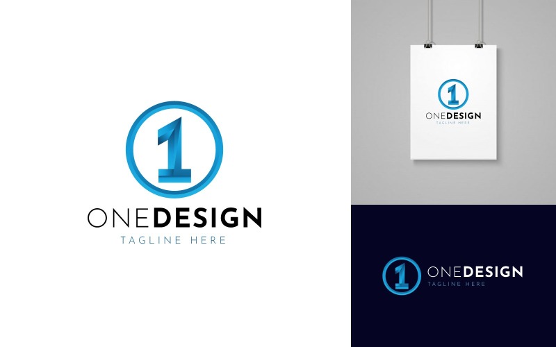 Number 1 One Logo Template