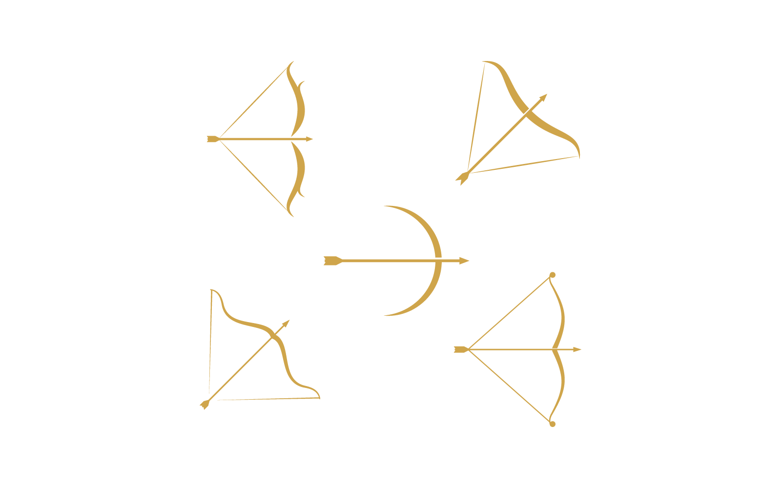 Boogschieten logo vector platte ontwerpsjabloon