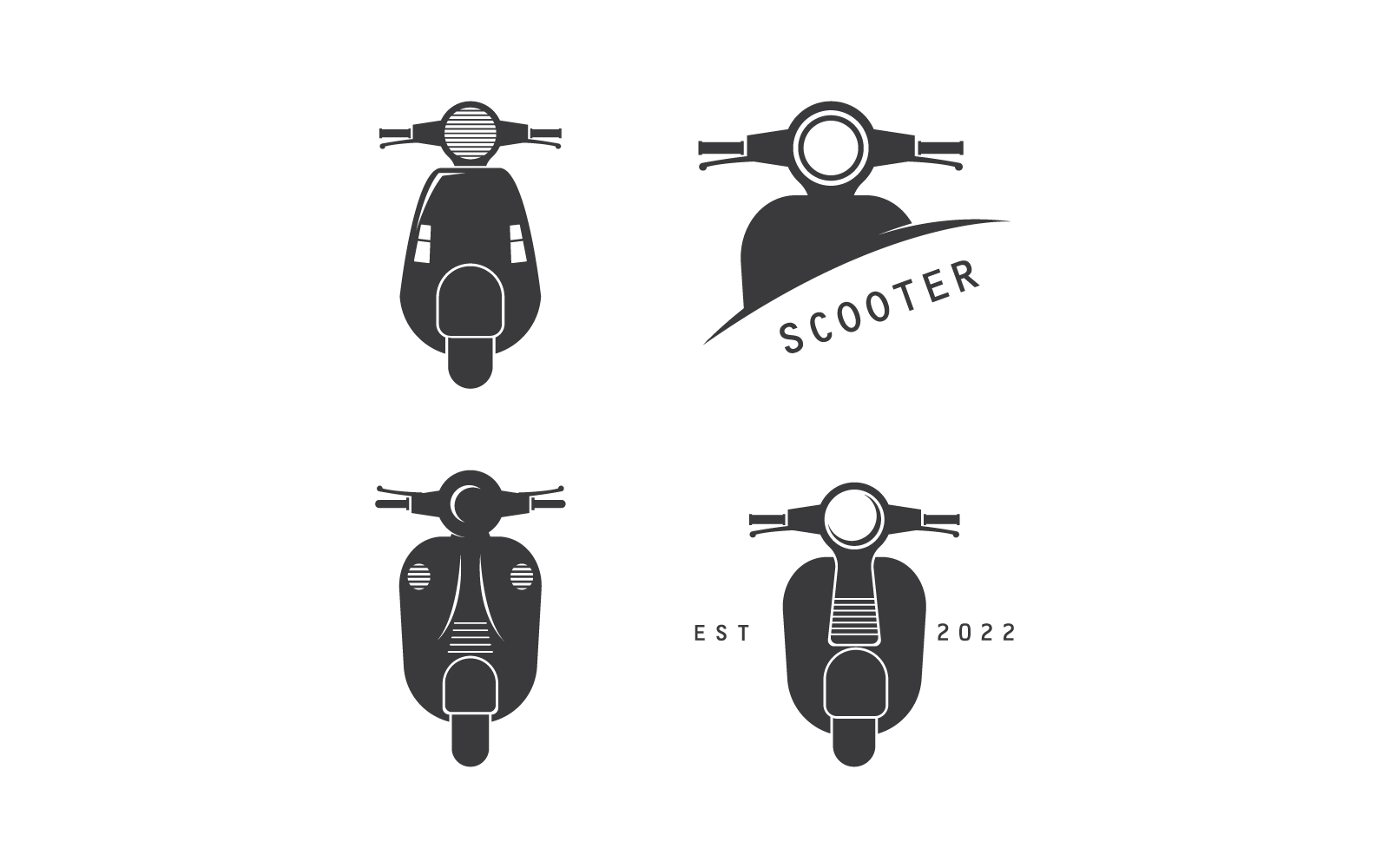 Scooter logo vector illustration flat design eps 10