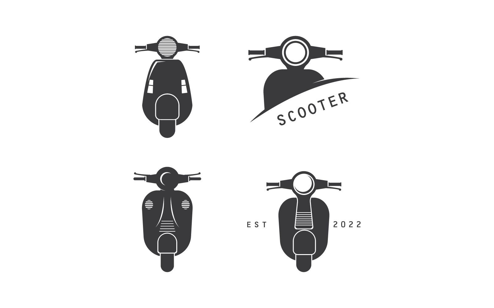 Scooter logo vector ilustración diseño plano eps 10