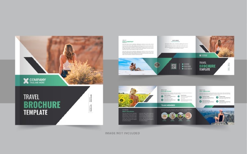 Travel Square Trifold Brochure or Square Trifold Brochure template layout Corporate Identity