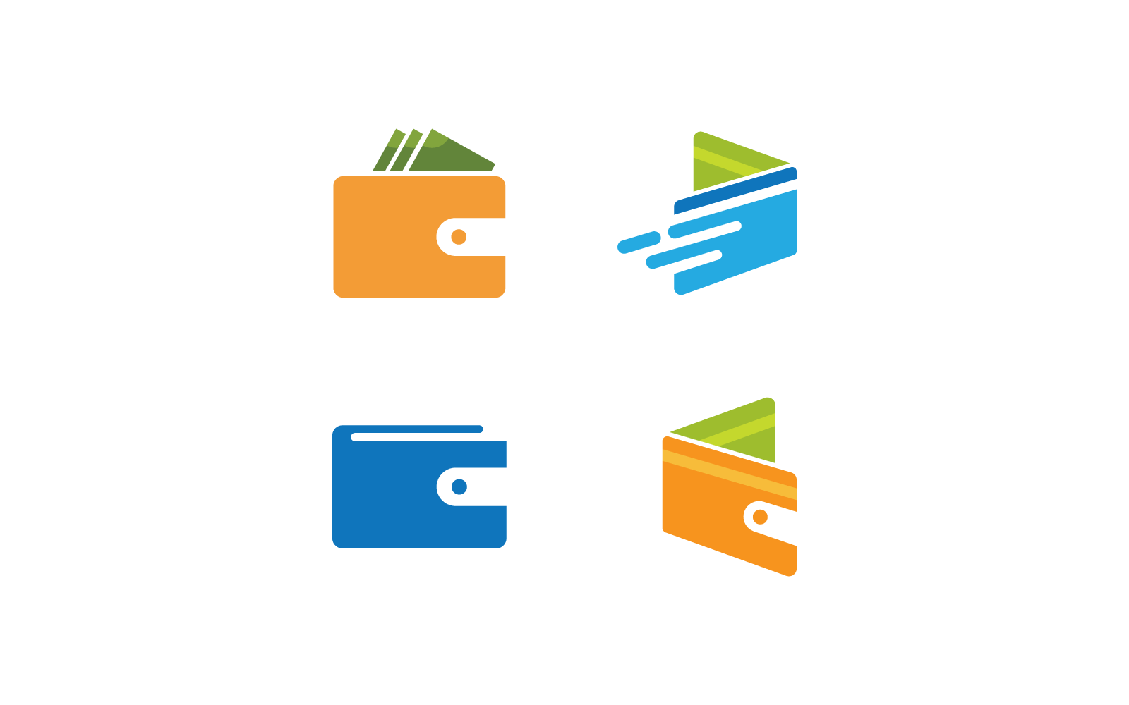 Wallet logo vector flat design illustration