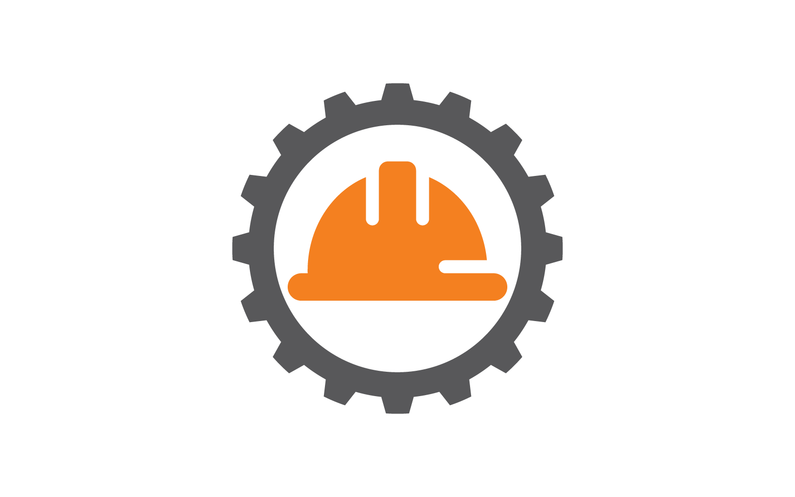 Bauarbeiterhut oder Arbeiterhelm-Logo-Vektor flaches Design