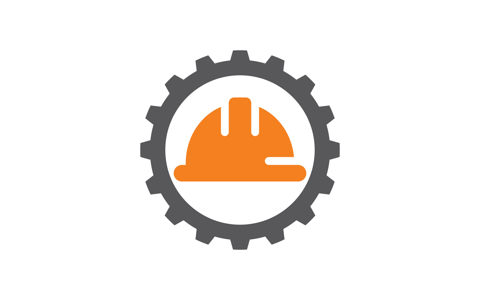 Chapeau de travailleur de la construction ou logo de casque de travailleur design plat vectoriel