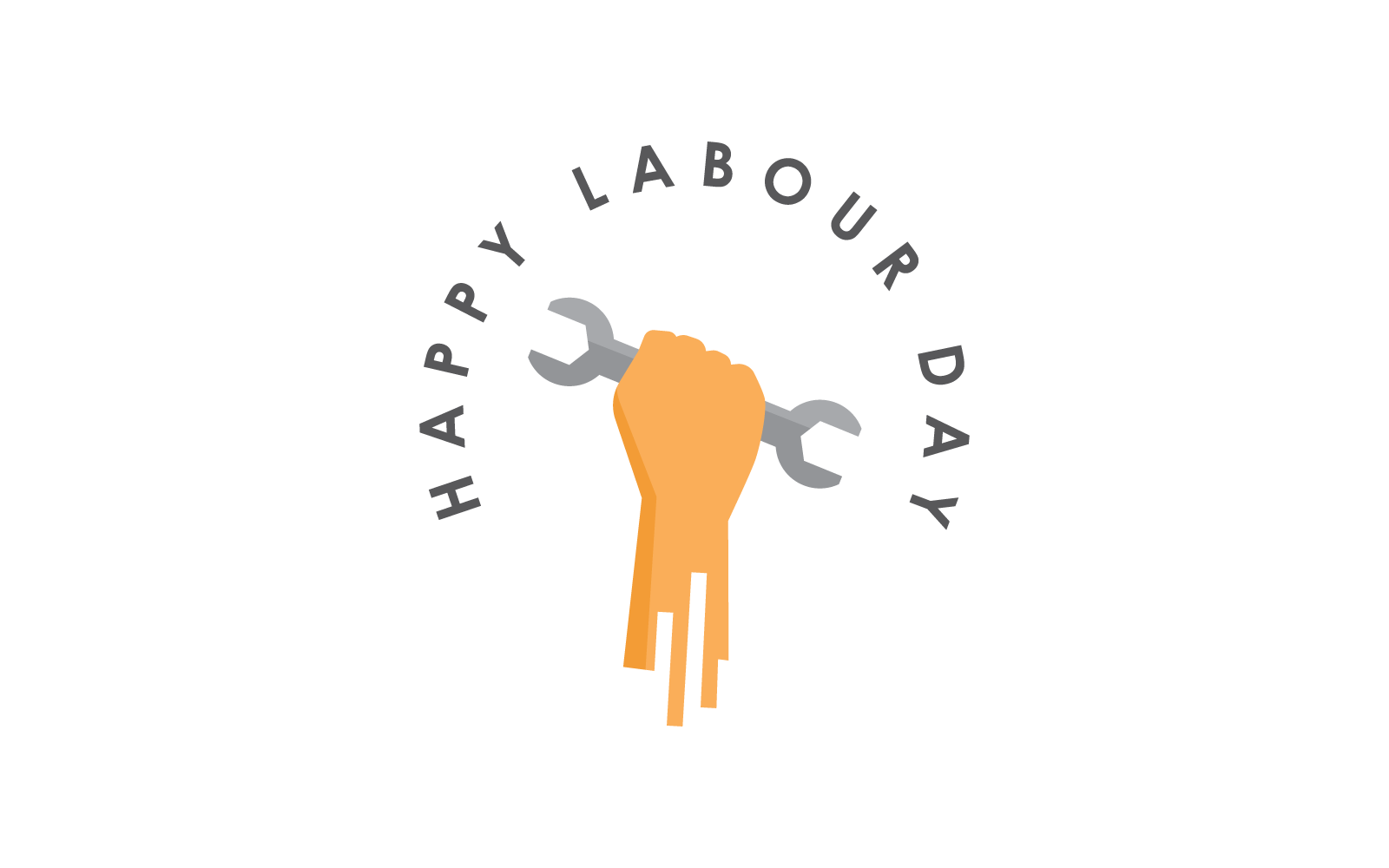 Feliz dia do trabalho, 1º de maio, símbolo e design plano de logotipo