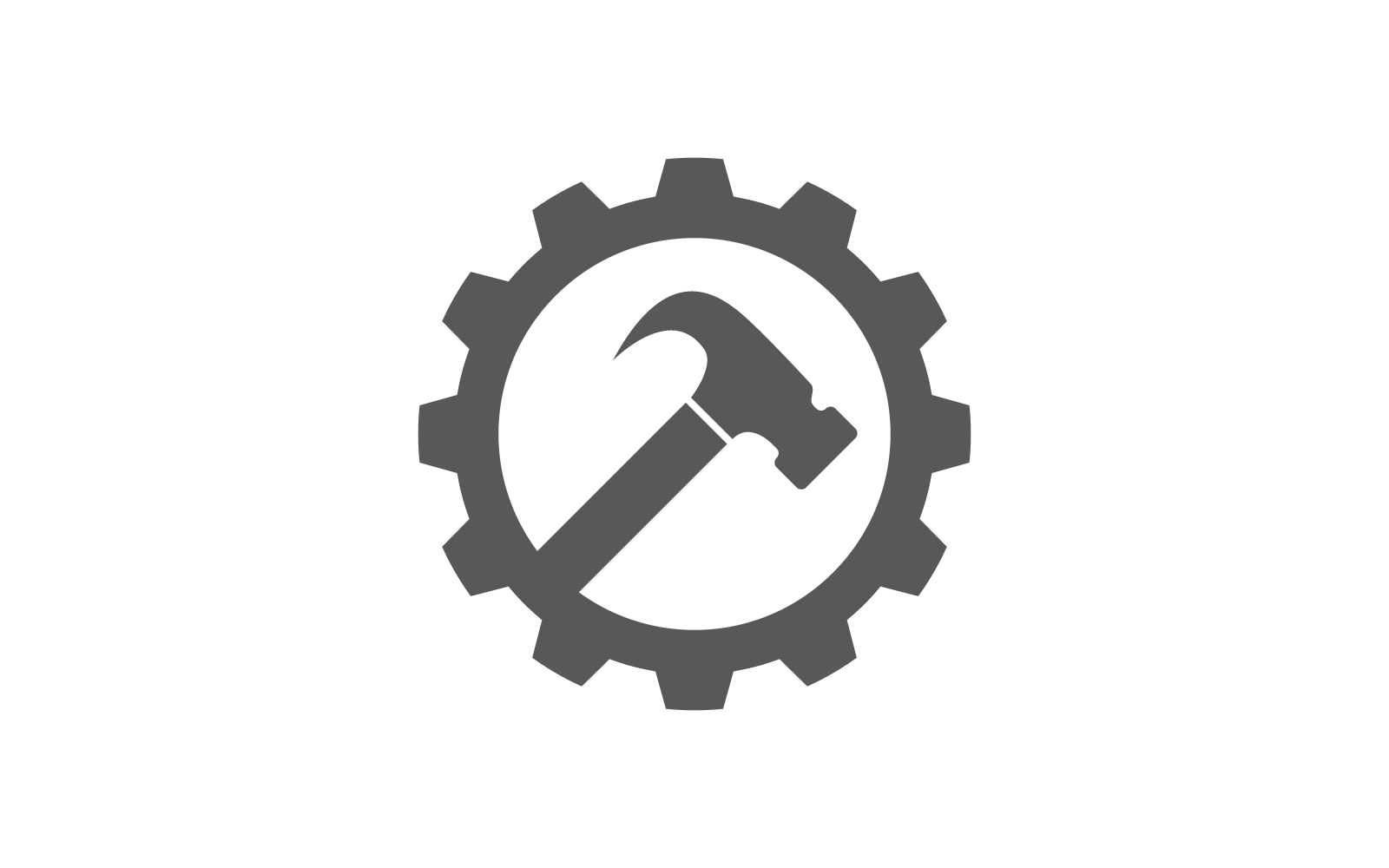 Hammer and gear logo vector flat design Logo Template
