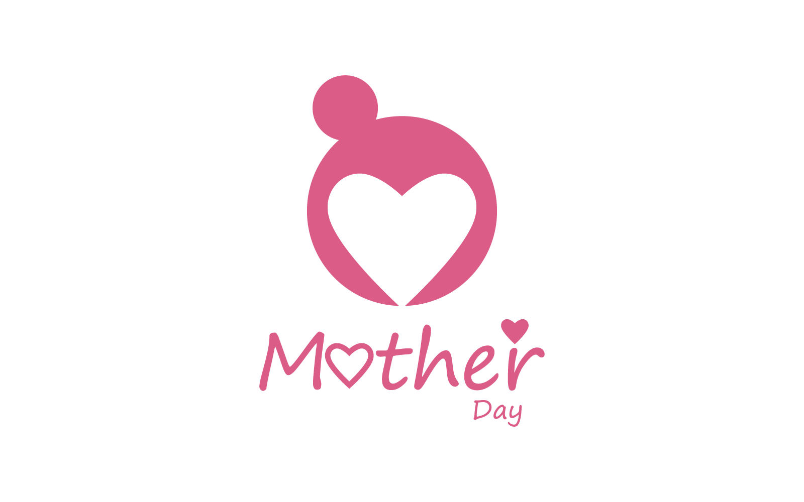 love  line Happy mother's day postcard or logo vector flat design