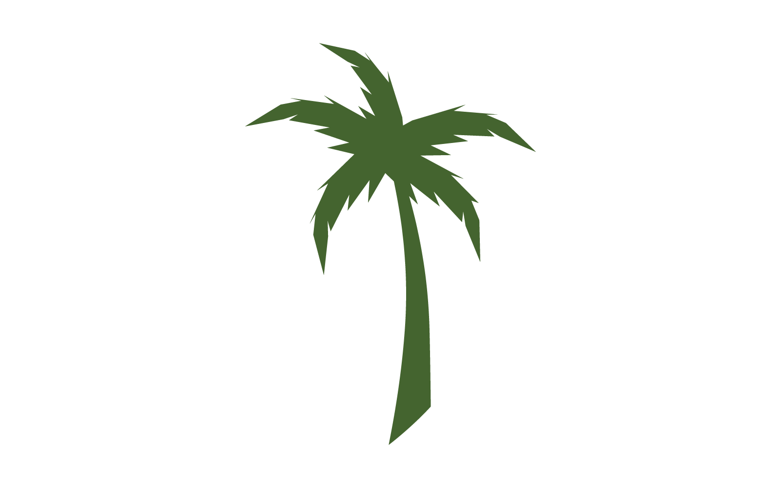 Modello di progettazione del logo dell'illustrazione della foglia della palma