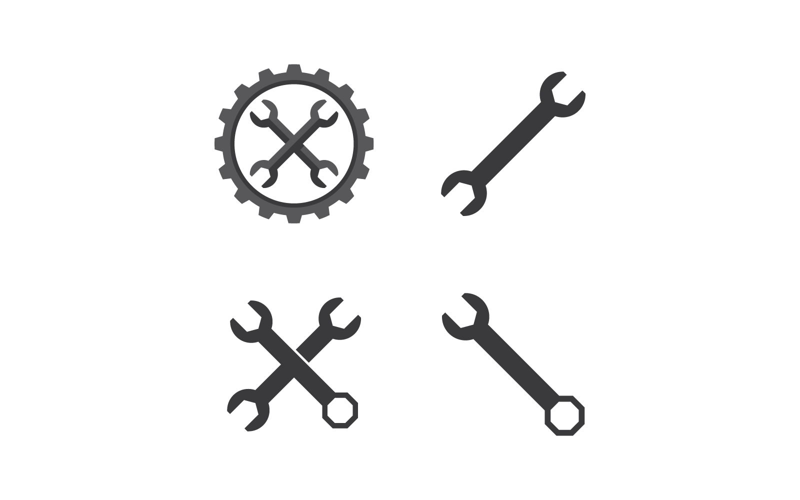 Moersleutel logo vector platte sjabloonontwerp