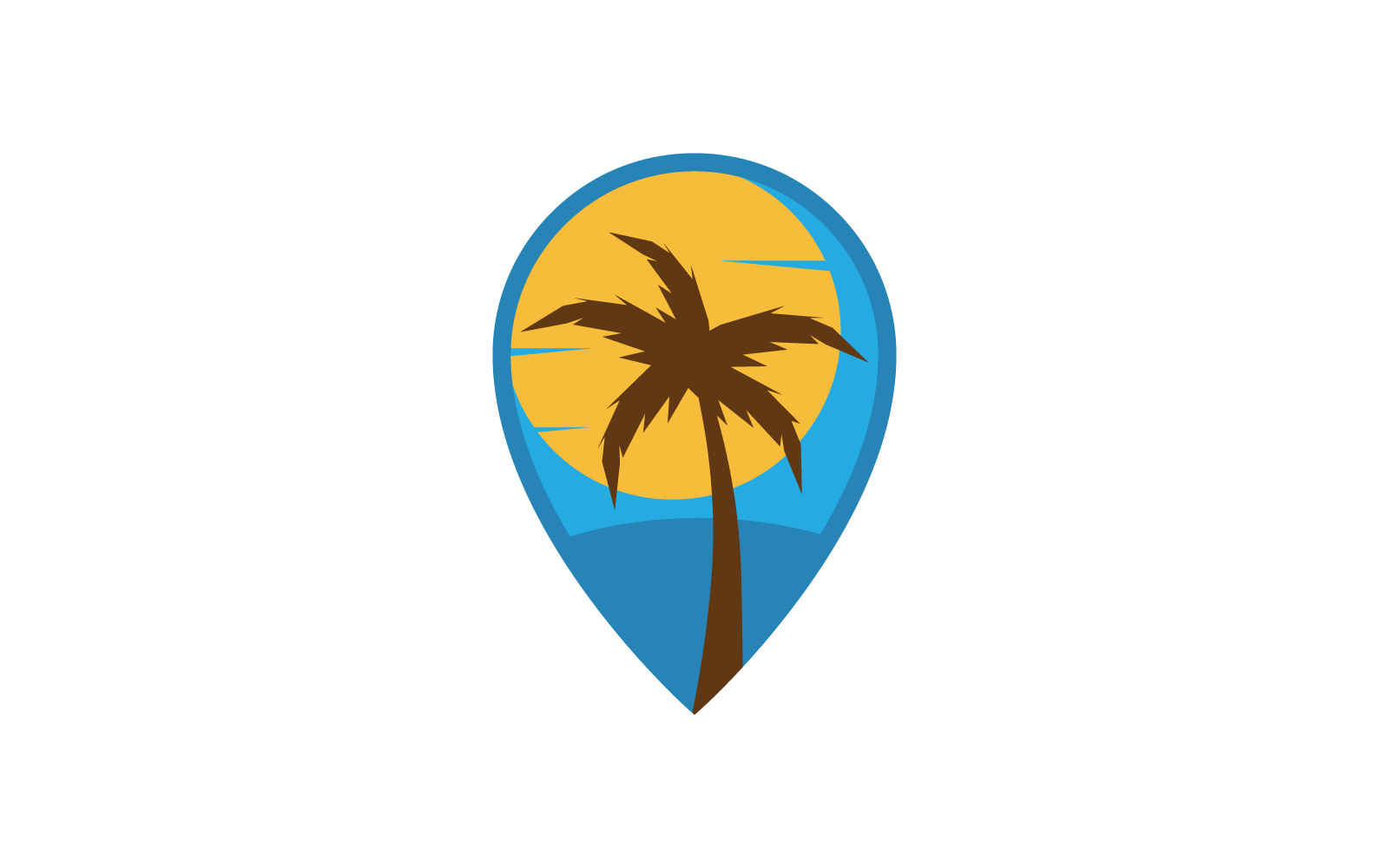 Palm tree leaf illustration logo vector design