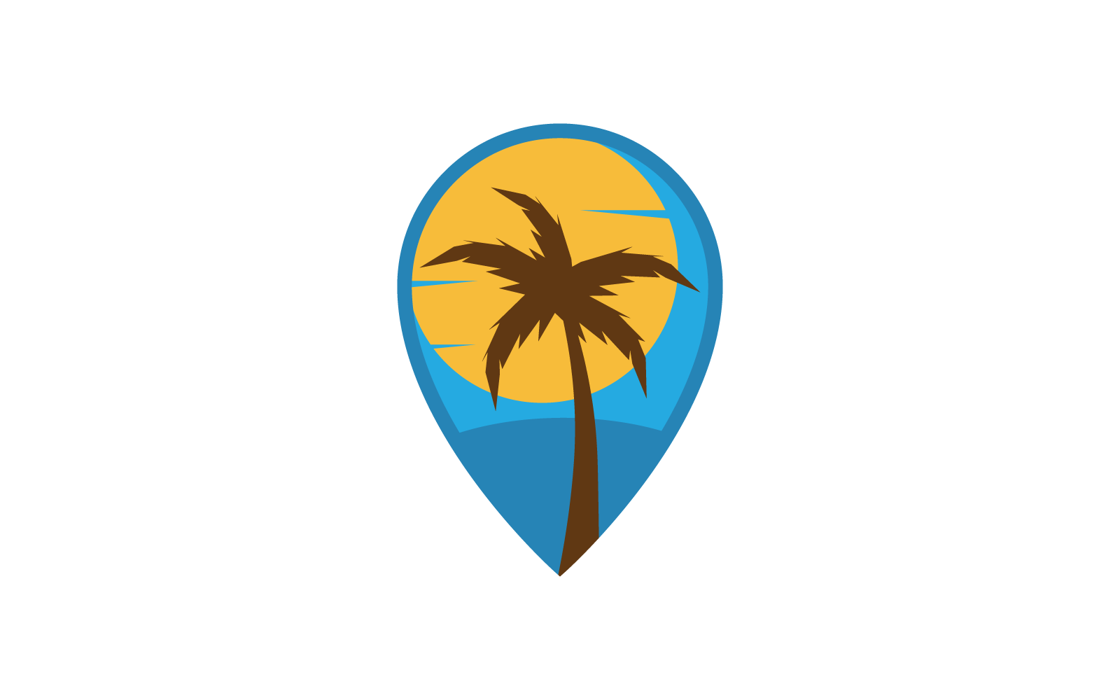 Palmboom blad illustratie logo vector ontwerp