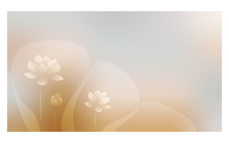 Background Image 14400x8100px In Orange Color Scheme With Lotuses