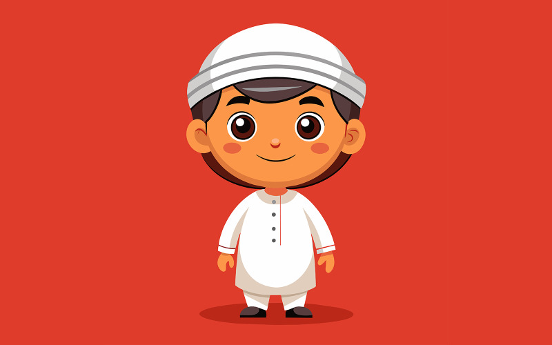 Cute Little Ramadhan Boy Design 06 Vector Graphic