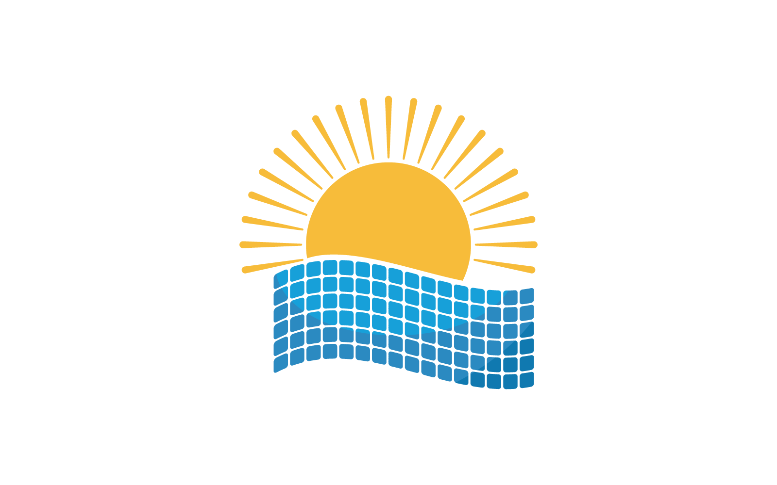 Diseño plano del vector del logotipo del panel solar