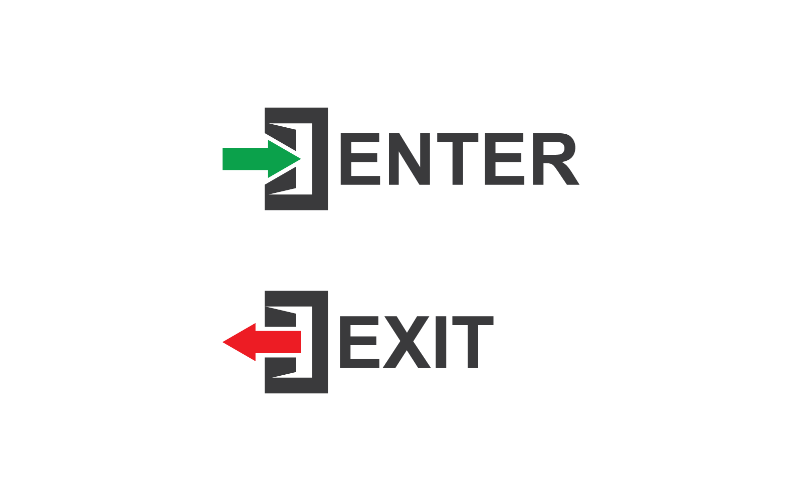 Enter and exit icon vector flat design