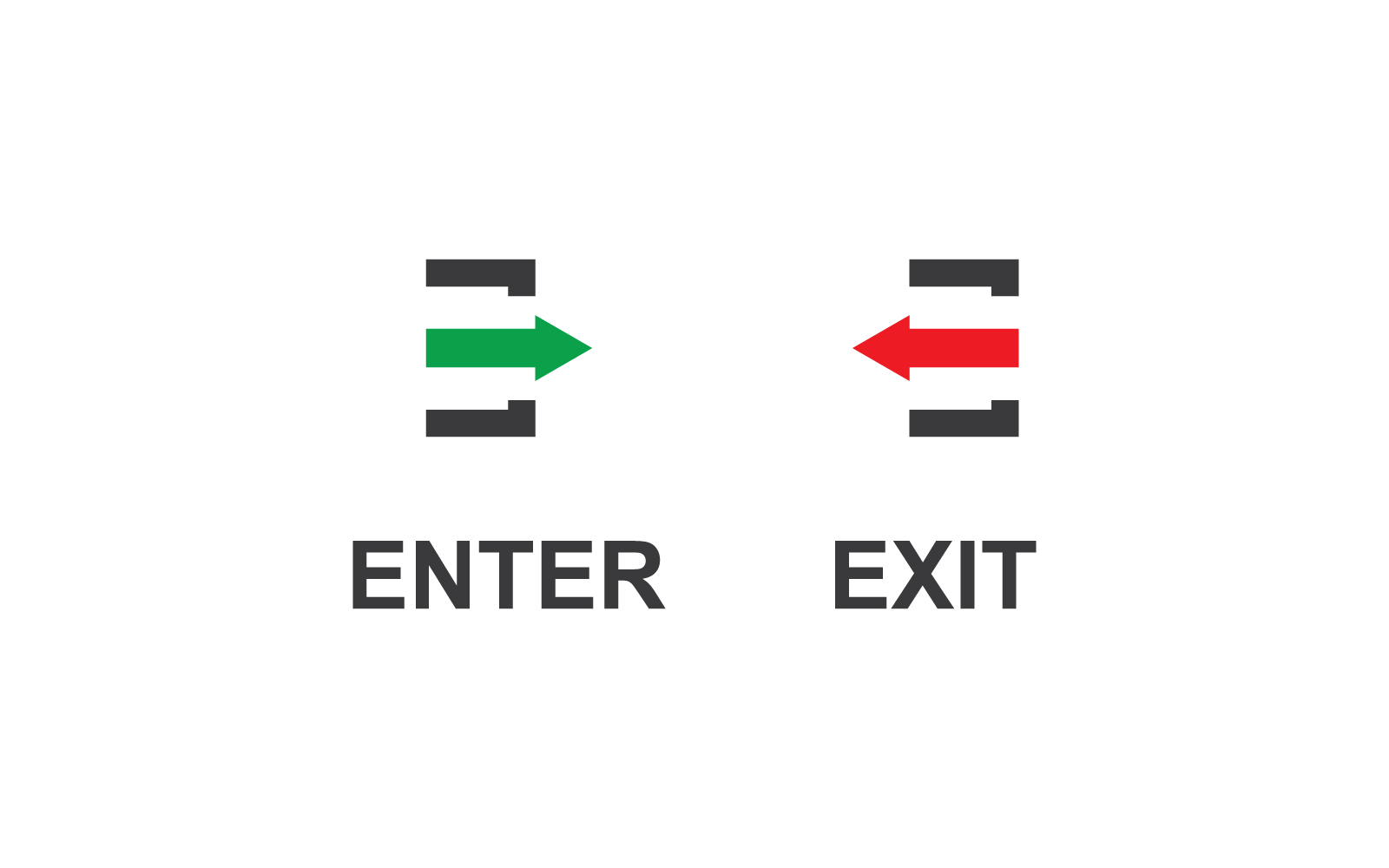 Enter and exit icon vector illustration flat design