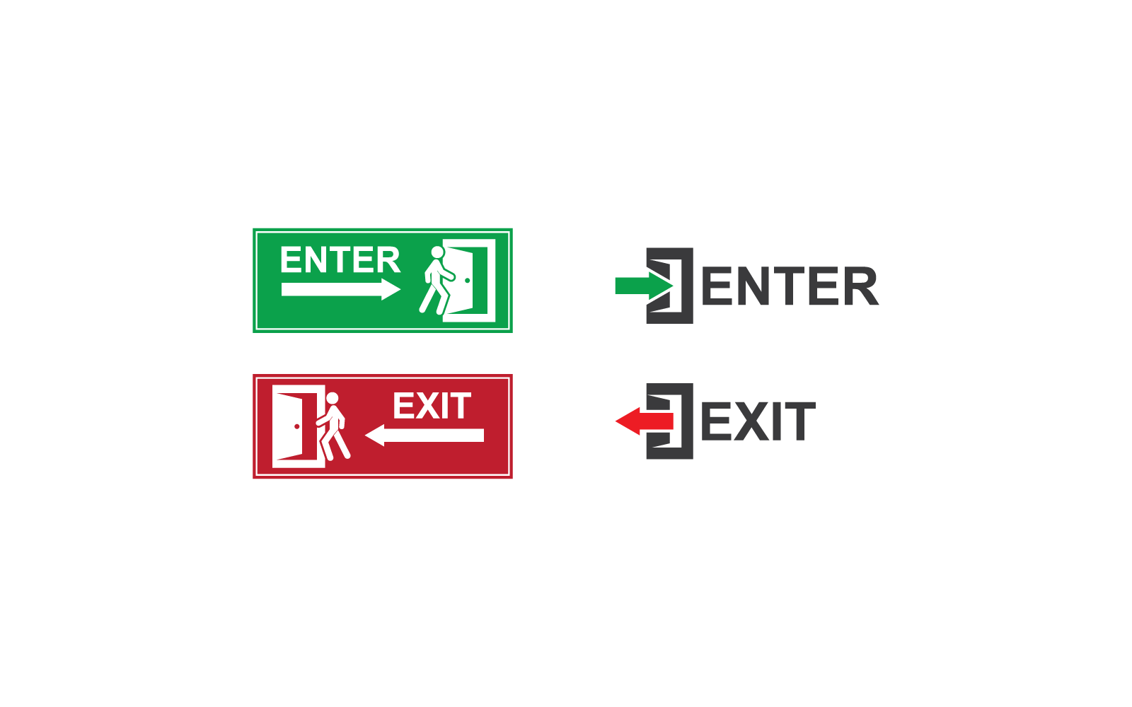 Enter and exit illustration icon vector flat design Logo Template