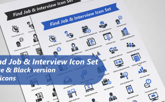 Find Job And Interviews Icon Set